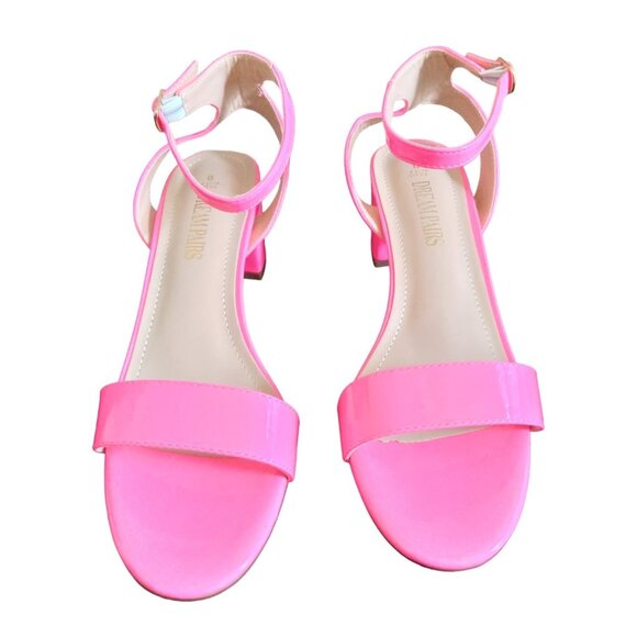 Dream Pairs Womens Open Toe Ankle Strap Chunky Heel Sandals Pink Size 9 - Picture 5 of 11